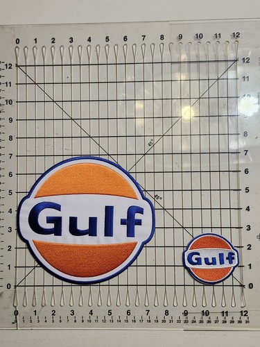 Gulf oil embroidered patches - oil,