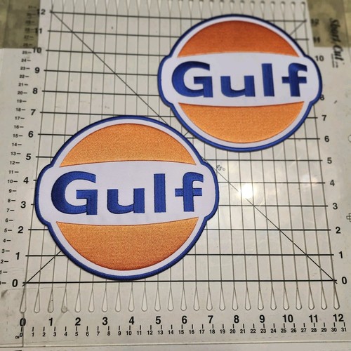Gulf oil embroidered - embroidered, large